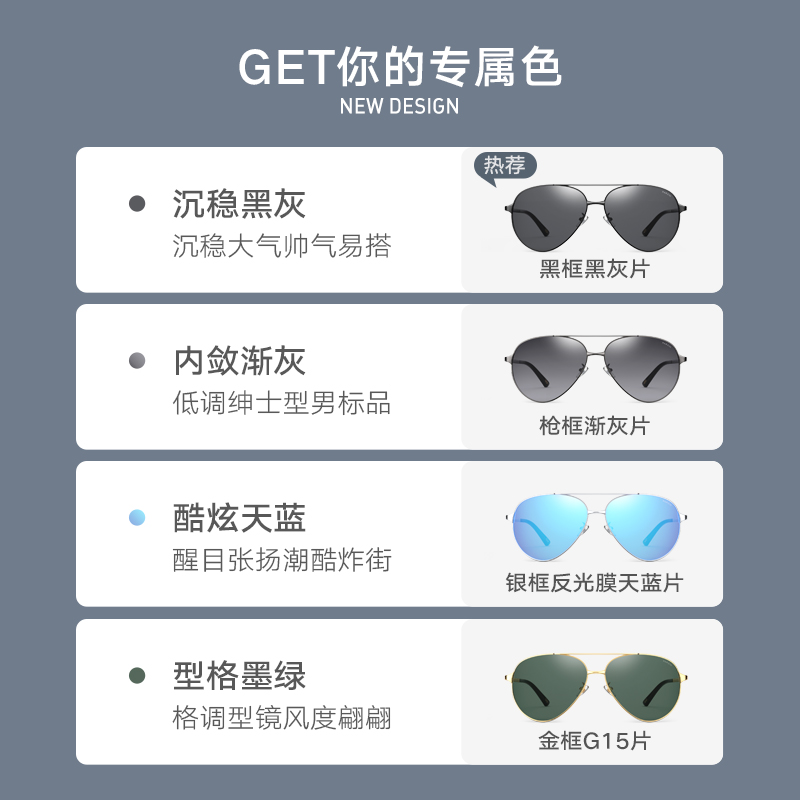 帕森偏光太阳镜男飞行员钓鱼眼镜开车专用防紫外线男款墨镜潮8009 - 图3