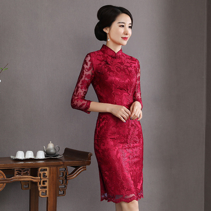 高贵婚宴装新娘妈妈喜婆婆连衣裙 玲珑品智旗袍