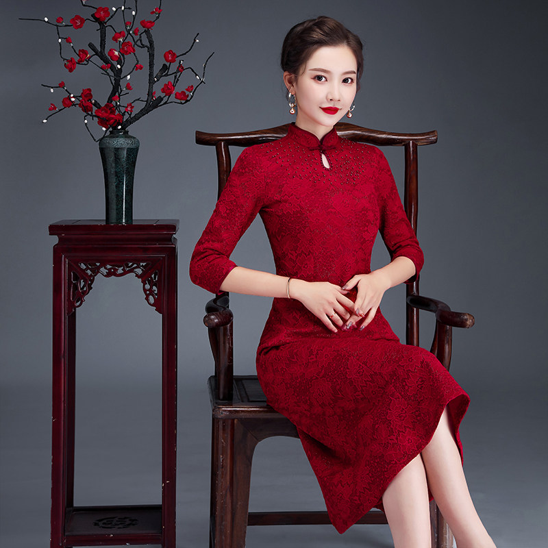 高端婚庆礼喜妈妈婆婆母亲连衣裙 玲珑品智旗袍