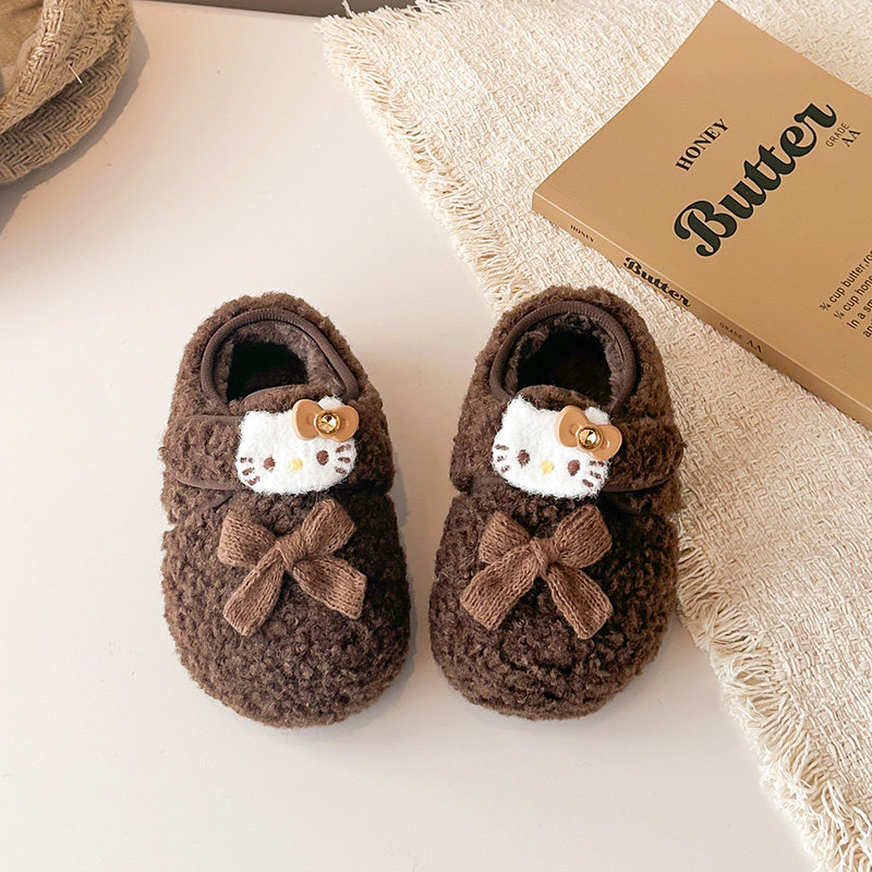 女童勃肯鞋KT猫棉鞋2025冬季加绒小童公主鞋宝宝软底毛毛鞋豆豆鞋,淘宝优惠券,粉丝福利购,淘宝优惠卷