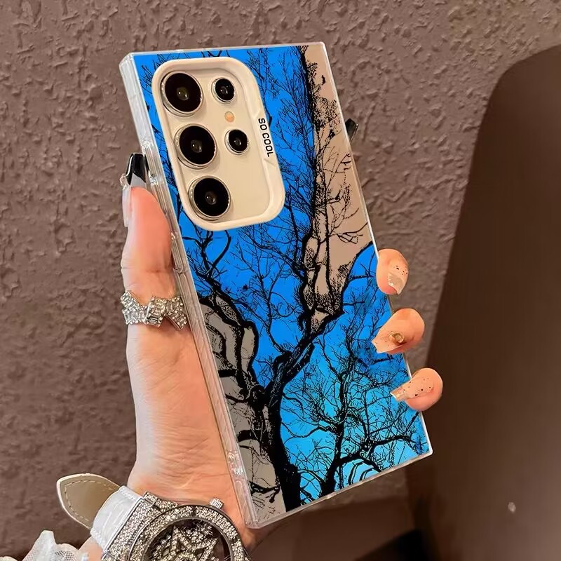 蓝天树枝适用三星s24ultra手机壳S25ULTRA渐变简约ins风s24+全包防摔软s23个性s22新款高级感s20男女s21plus - 图3