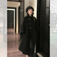 胖mm特大码洋气牛角扣双面绒大衣女赫本风中长款毛呢外套