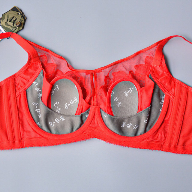 June Rose 6111 genuine C ultra-thin cup soft steel ring adjustable underwear bra big breasts look small and sexy