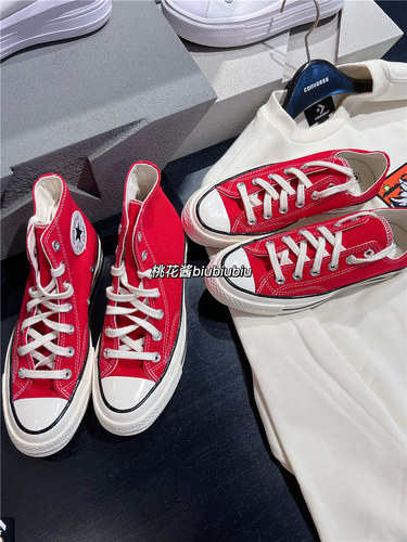 CONVERSE匡威1970s复古大红色高低帮男女帆布鞋A10274C A10276C - 图1