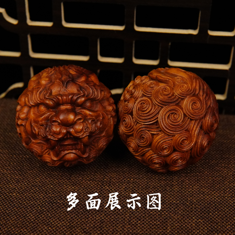 龙虎山雷击枣木貔貅保健球手球核桃按摩球雕刻文玩健身手把件圆球 - 图1