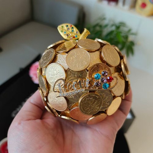 平安夜硬币苹果diy手工材料包全套金色平安果圣诞节礼物送女朋友 - 图1