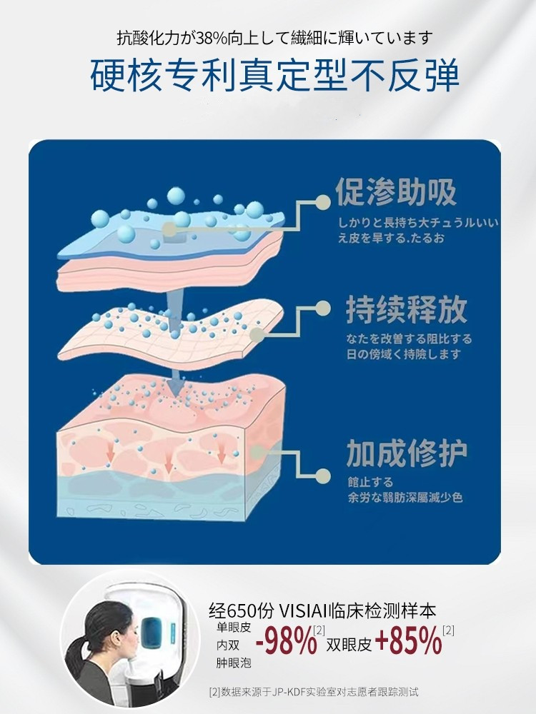 屈臣氏日本双眼皮定型霜隐形无痕定型神器非胶水肿眼泡去肿贴