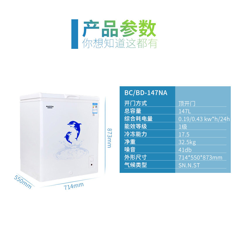 aucma /澳柯玛家用小型一级小冰柜 奕尚电器冷柜