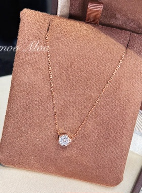 铜合金合成锆石项链 CNC精雕工艺 法式时尚精致百搭蜂巢项链