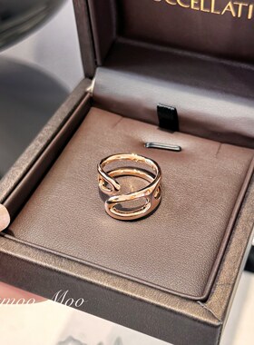 铜合金戒指 法式高级感光面猪鼻子戒指