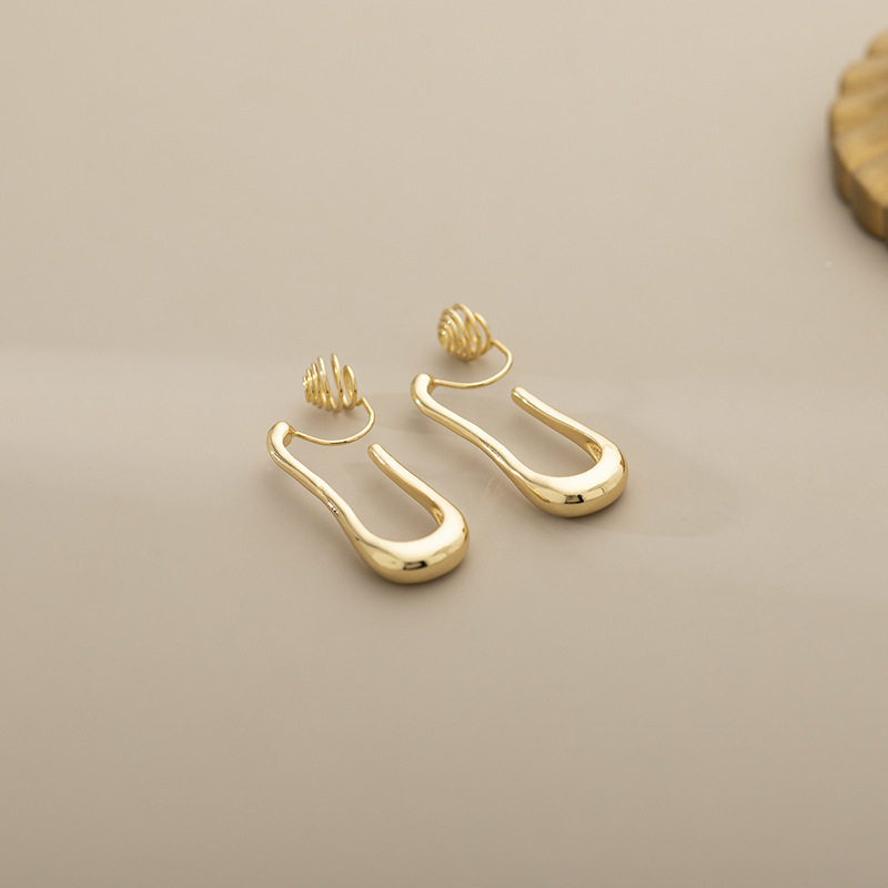 冷淡风时尚欧美简约U形金属耳环素款个性通勤蚊香盘无耳洞耳夹女,淘宝优惠券,粉丝福利购,淘宝优惠卷