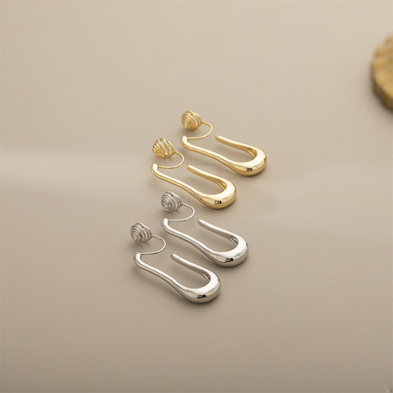 冷淡风时尚欧美简约U形金属耳环素款个性通勤蚊香盘无耳洞耳夹女,淘宝优惠券,粉丝福利购,淘宝优惠卷