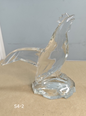 SASAKI CRYSTAL佐佐木硝子水晶玻璃摆件 鸡 茶亦居日本古美术S4-2