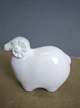 陶瓷生肖小摆件 猴 羊茶亦居日本古美术BJ5