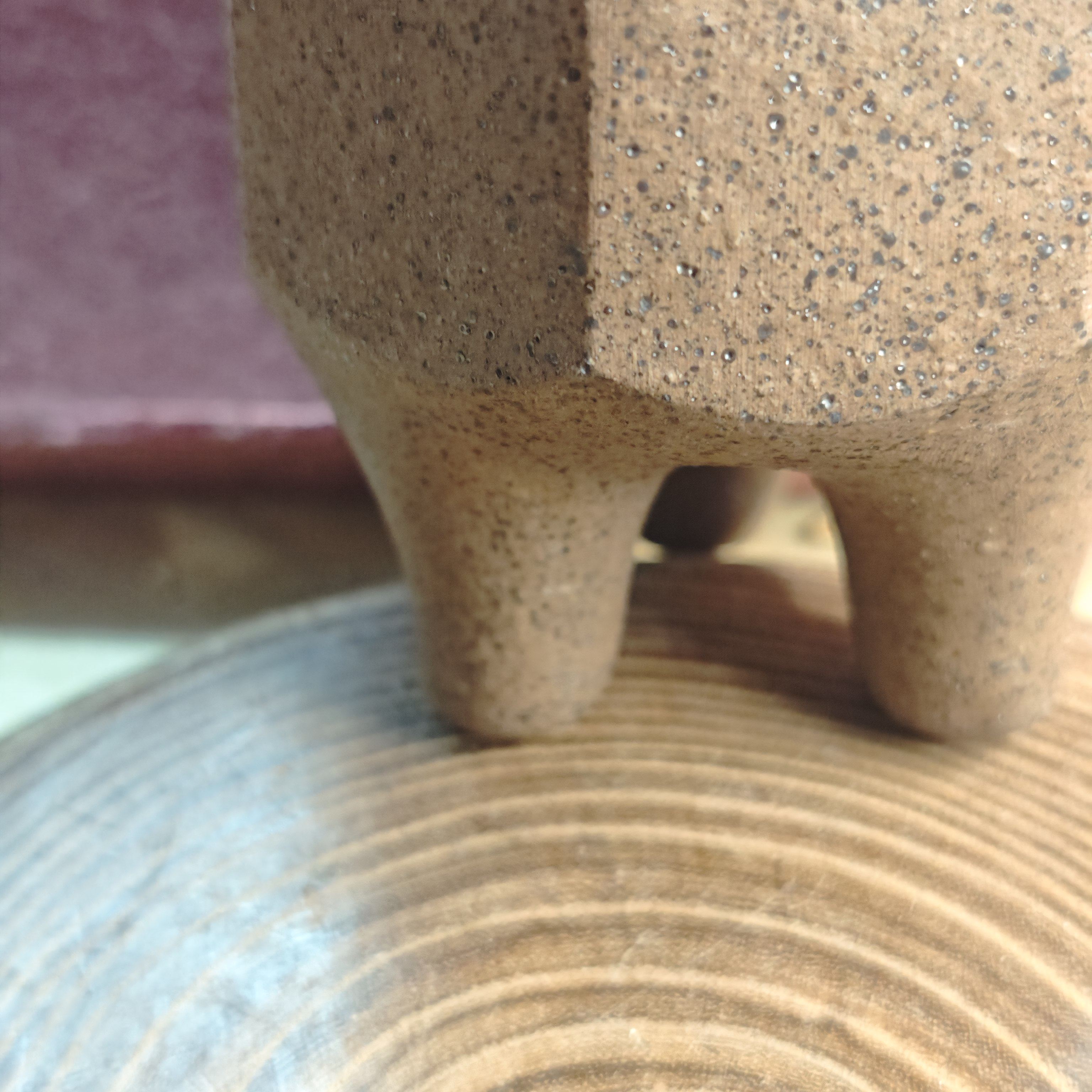 越前烧素烧三足香炉形茶叶罐 茶道具 茶亦居日本古美术Q3,淘宝优惠券,粉丝福利购,淘宝优惠卷