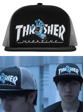 Psychos渔夫帽Santa Cruz滑板棒球帽 Thrasher Independent 帽子