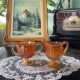 Western antiques Fenton Fenton golden amber rainbow series large collection of various utensils in stock