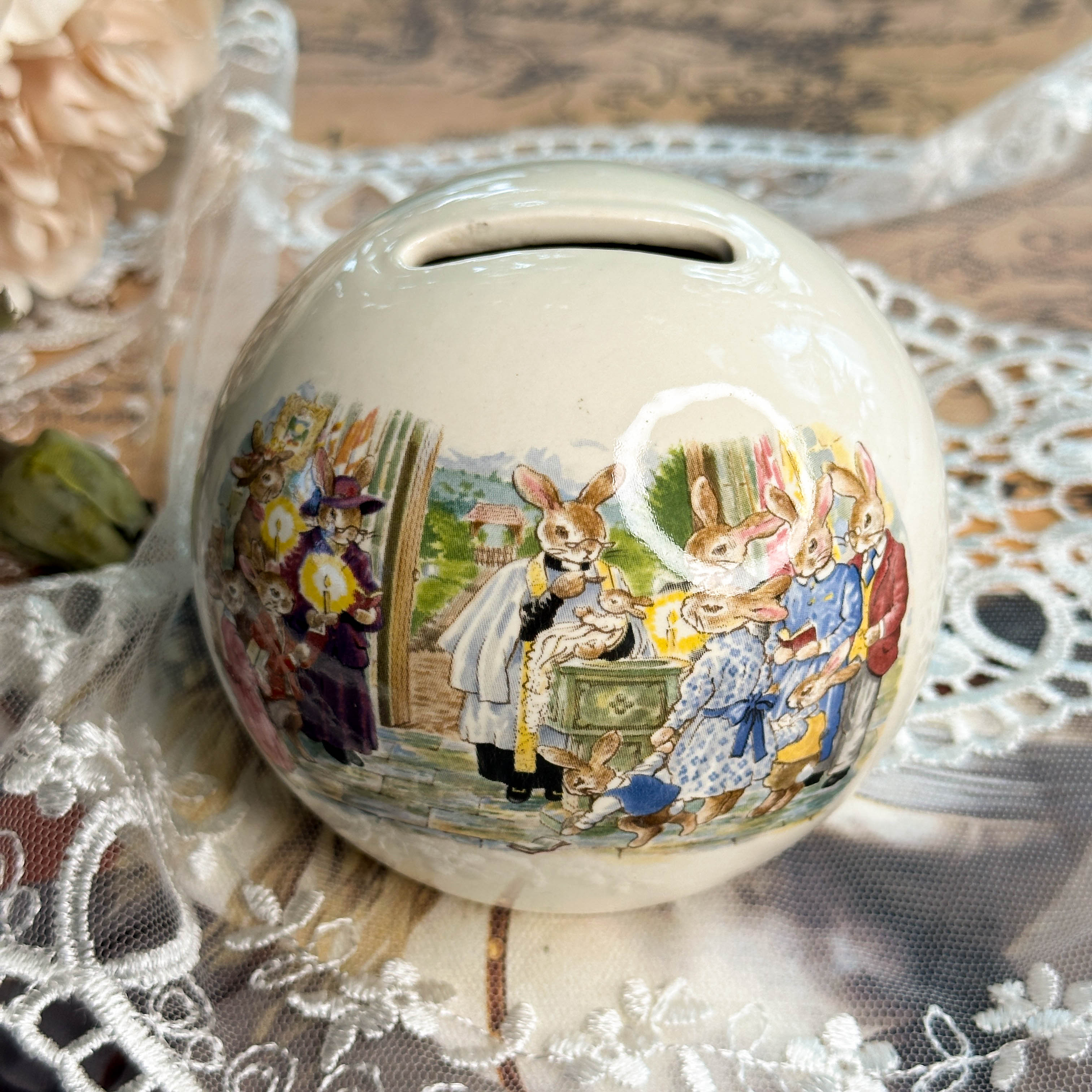 西洋古董Wedgwood单盘单碗Royal Doulton Bunnykins老鼠搬家盘子