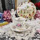 Western antique Albert special type Tanzi Town Sifang gilt relief bone china black tea cup and saucer in stock