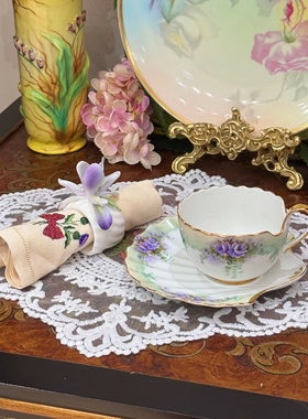 贝壳造型咖啡杯碟利摩日硬瓷