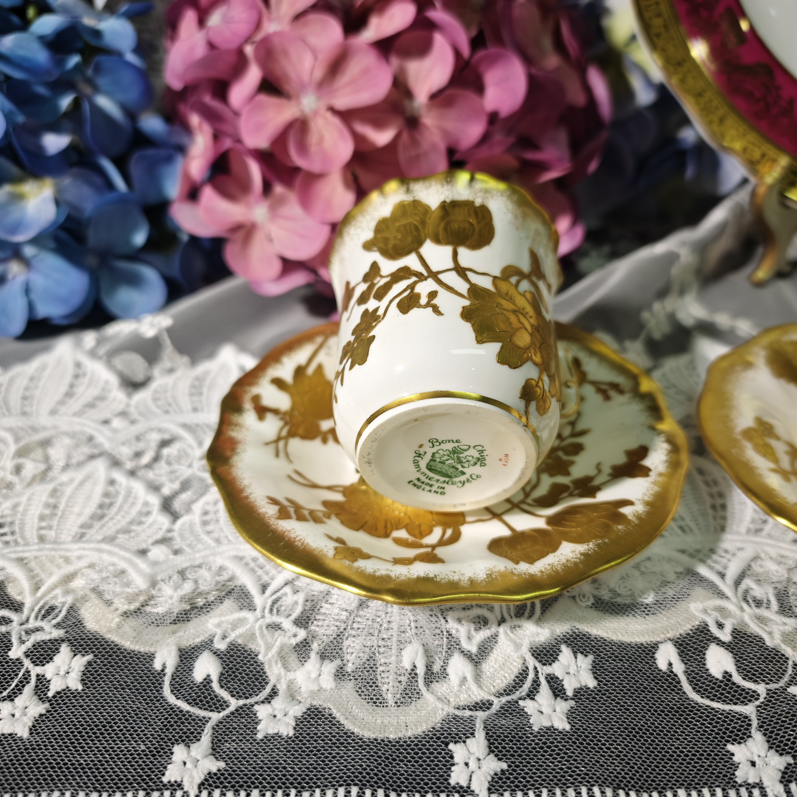 西洋古董 hammersley 22k重金骨花稀有骨瓷咖啡杯碟 现货,淘宝优惠券,粉丝福利购,淘宝优惠卷