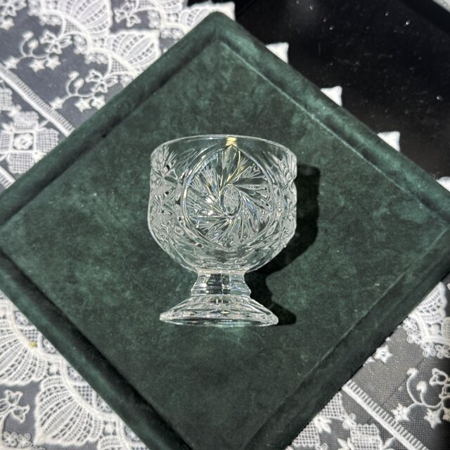 Western antique German-made heavy-duty machine-cut sunflower translucent crystal belly cup cocktail cup in stock