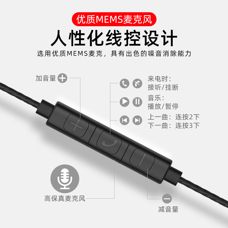 冠格旗舰店耳机入耳式杜比全景声六核六动圈重低音耳塞有线K歌高音质带麦游戏运动手机电脑适用小米vivo苹果8oppo华为62