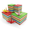 Mantic square handmade origami colored paper cardboard
