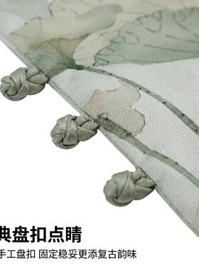 瑞蚨祥真丝荷花盘扣披肩围巾两用
