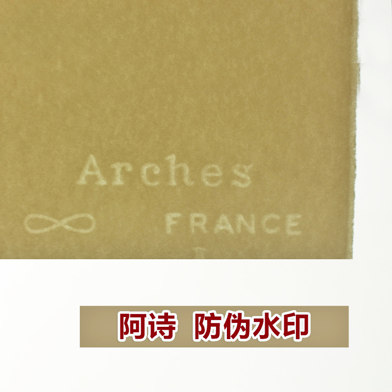 法国ARCHES 阿诗水彩纸640g半开4k8k全棉浆仿手工 粗纹颗粒 中粗理细纹 加厚850g大师级水彩画纸水彩本8开4开 - 图1