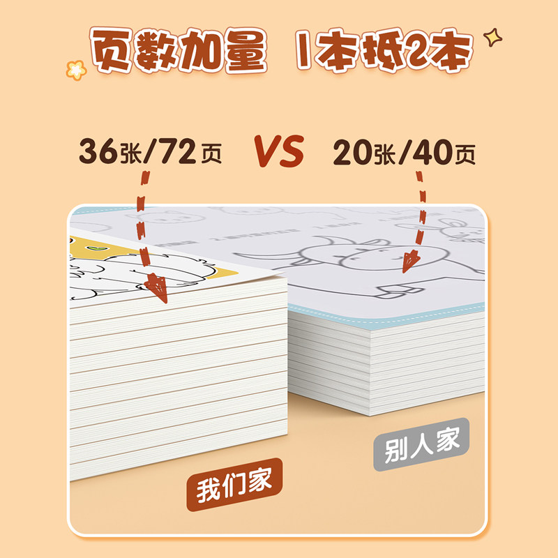 画画描绘本漫画手绘描摹本线稿线描临摹画册儿童绘画卡通动物涂色动漫素描画册画画入门自学零基础简笔画画本