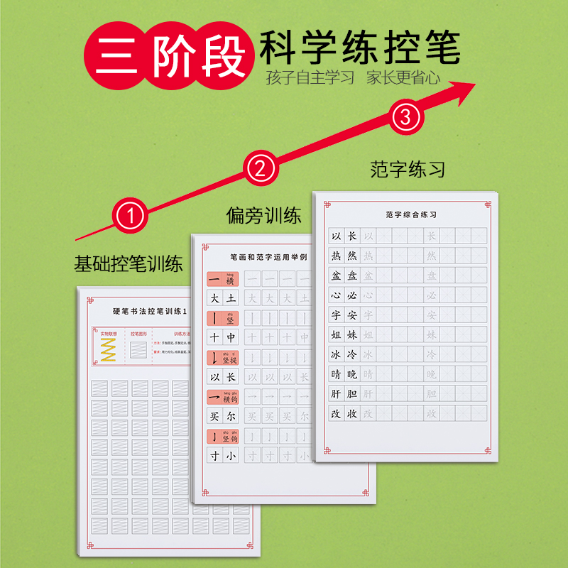 控笔训练字帖小学生一年级练习本硬笔书法初学者幼儿园儿童楷书练字本贴每日一练笔画笔顺入门套装学前班正楷成年手写神器速成21天 - 图0