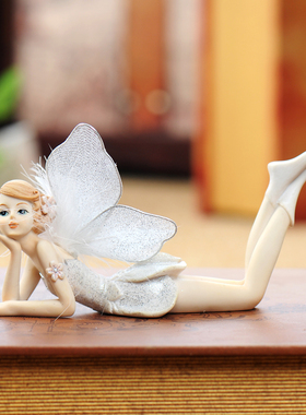 创意欧式花仙小天使摆件吊脚娃娃