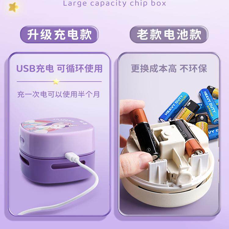 恩米桌面吸尘器吸橡皮擦屑铅笔灰清洁文具学生用儿童电动小型迷你充电可爱学习书桌上自动清理吸灰机键盘神器,淘宝优惠券,粉丝福利购,淘宝优惠卷