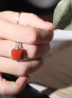 银饰品天然南红玛瑙女民族