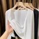 Cardigan ຖັກແສ່ວສີຂາວສໍາລັບແມ່ຍິງຜ້າໄຫມນ້ໍາກ້ອນບາງໆໃສ່ນອກ