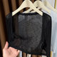 ເສື້ອຍືດແຂນຍາວ lace shawl ແມ່ຍິງບາງໆ