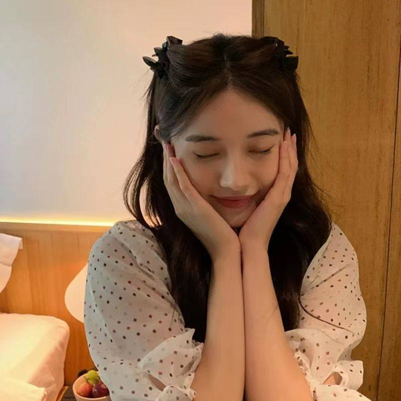 刘海夹侧边甜美公主头网红小号抓夹高颅顶丝绒蝴蝶结碎发夹子头饰,淘宝优惠券,粉丝福利购,淘宝优惠卷