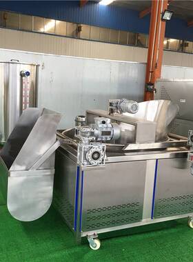 棕榈油油炸机商用 定制电加热炸蚕蛹设备 小型自动滤渣圆形油炸机