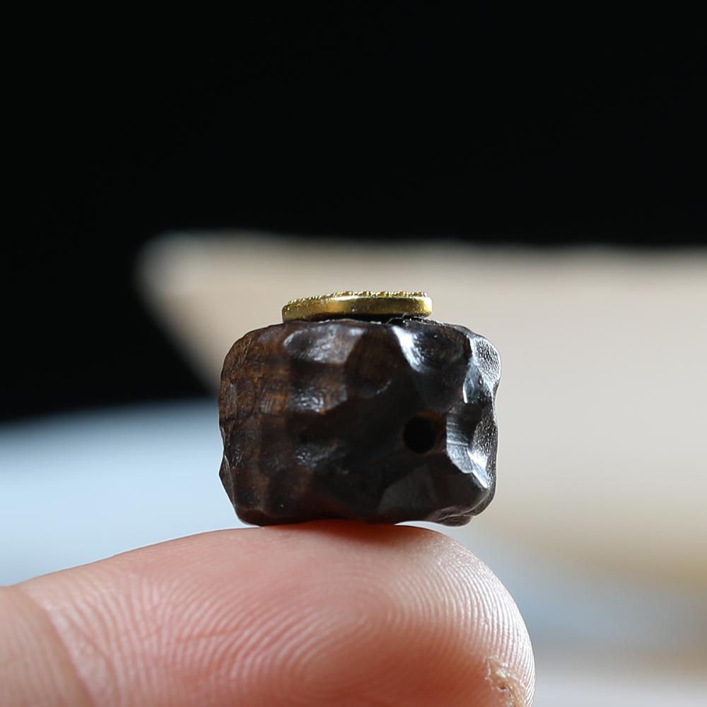 精品沉香五条经文贴片螺纹桶珠手工DIY手串手链手机链钥匙扣配件 - 图0