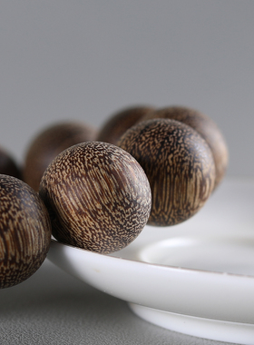 越南芽庄白奇楠沉香圆珠手链