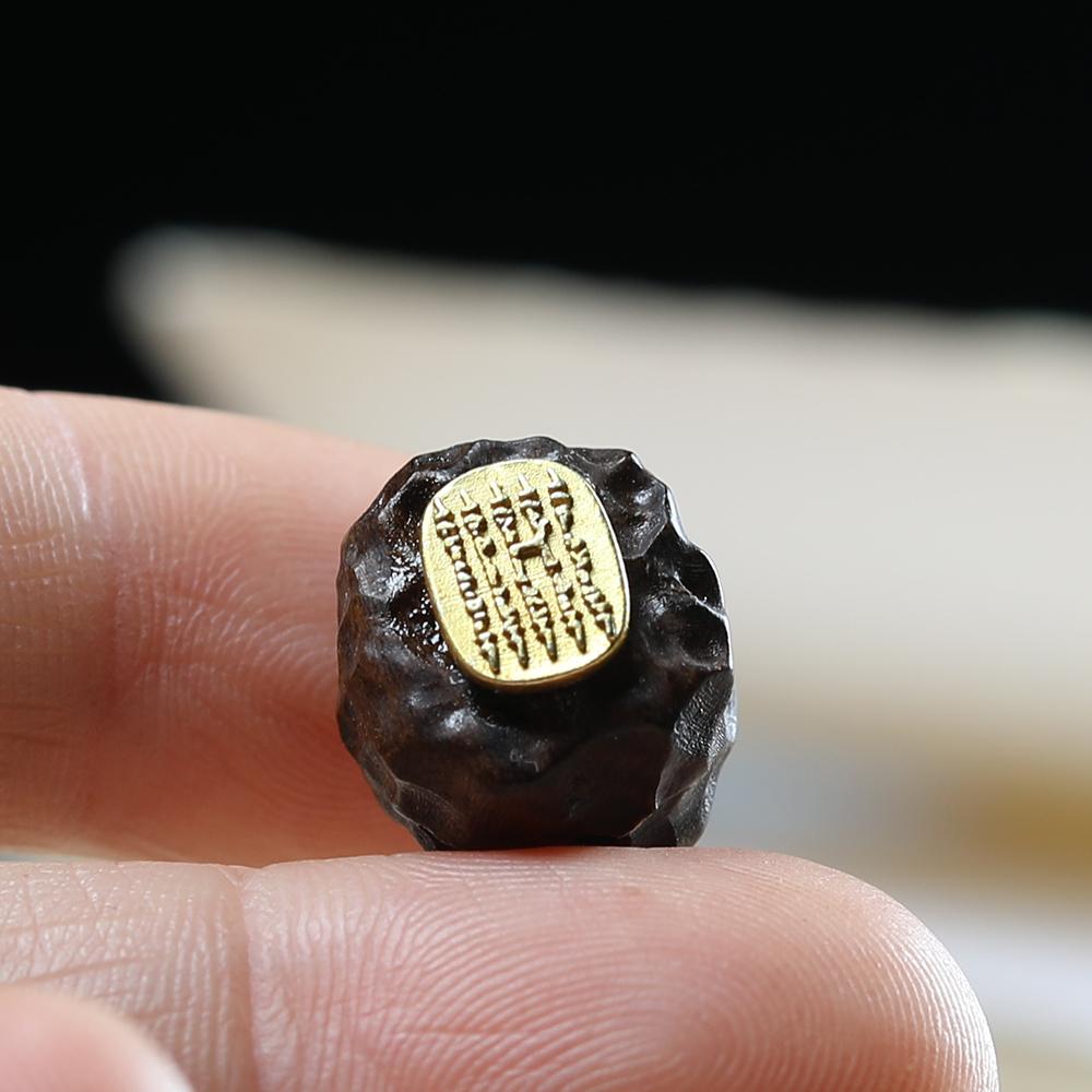 精品沉香五条经文贴片螺纹桶珠手工DIY手串手链手机链钥匙扣配件 - 图2