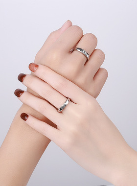 小王子与公主情侣戒指纯银一对