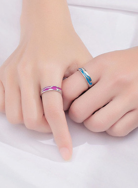 情侣925银原创设计戒指