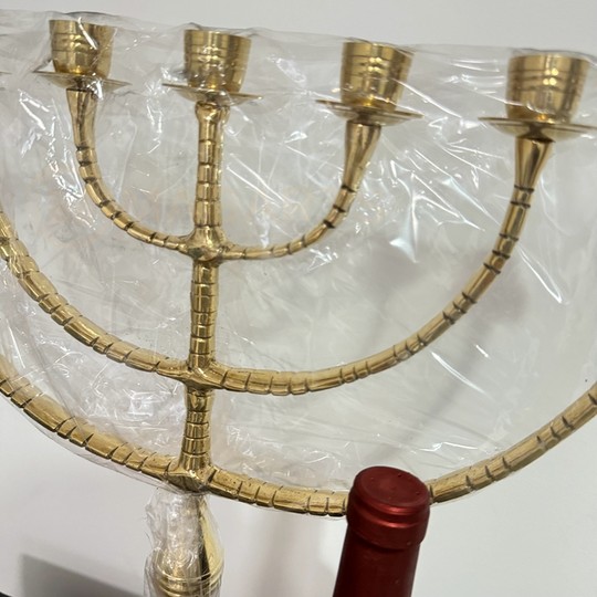 Israel imported souvenir candlestick church pure copper retro large seven-branch gold candlestick does not sell alcohol
