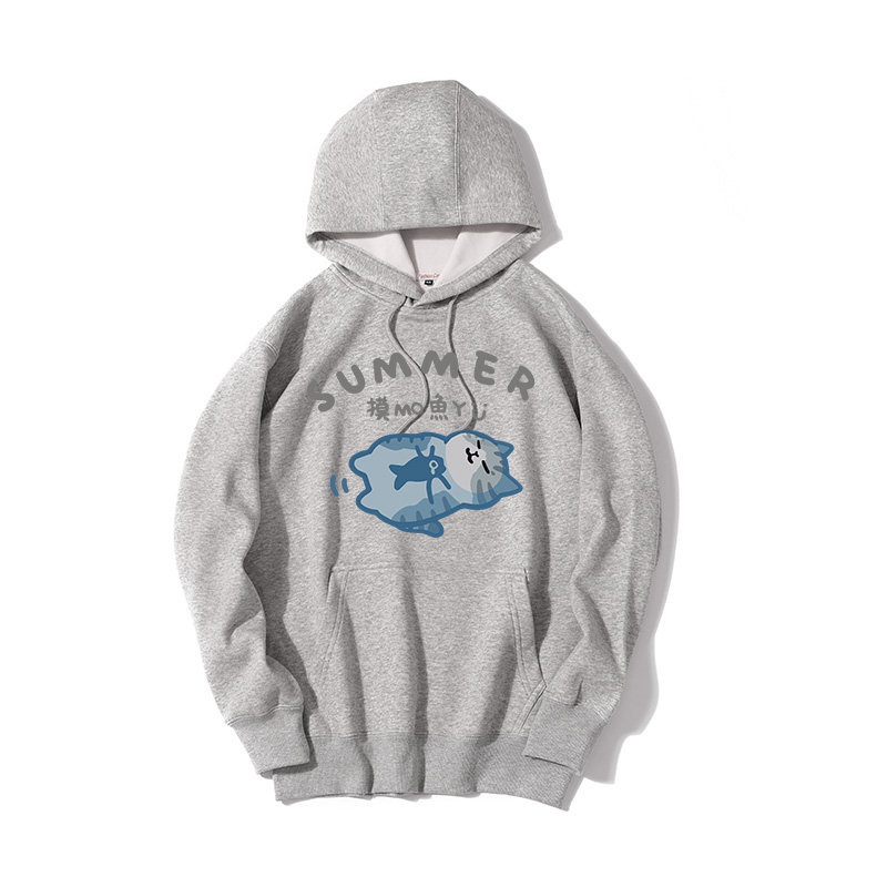 上班打卡偷懒摸鱼卡通猫咪帽衫宽松套头卫衣男秋冬加绒情侣装,淘宝优惠券,粉丝福利购,淘宝优惠卷