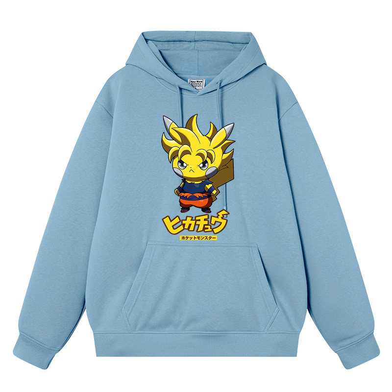 豆小萌恶搞皮卡丘联名七龙珠孙悟空海贼路飞卫衣男女连帽外衣服加,淘宝优惠券,粉丝福利购,淘宝优惠卷