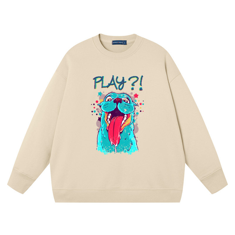 豆小萌宠物狗狗去玩吗想去玩卫衣男女圆领宽松情侣装纯棉衣服打底,淘宝优惠券,粉丝福利购,淘宝优惠卷