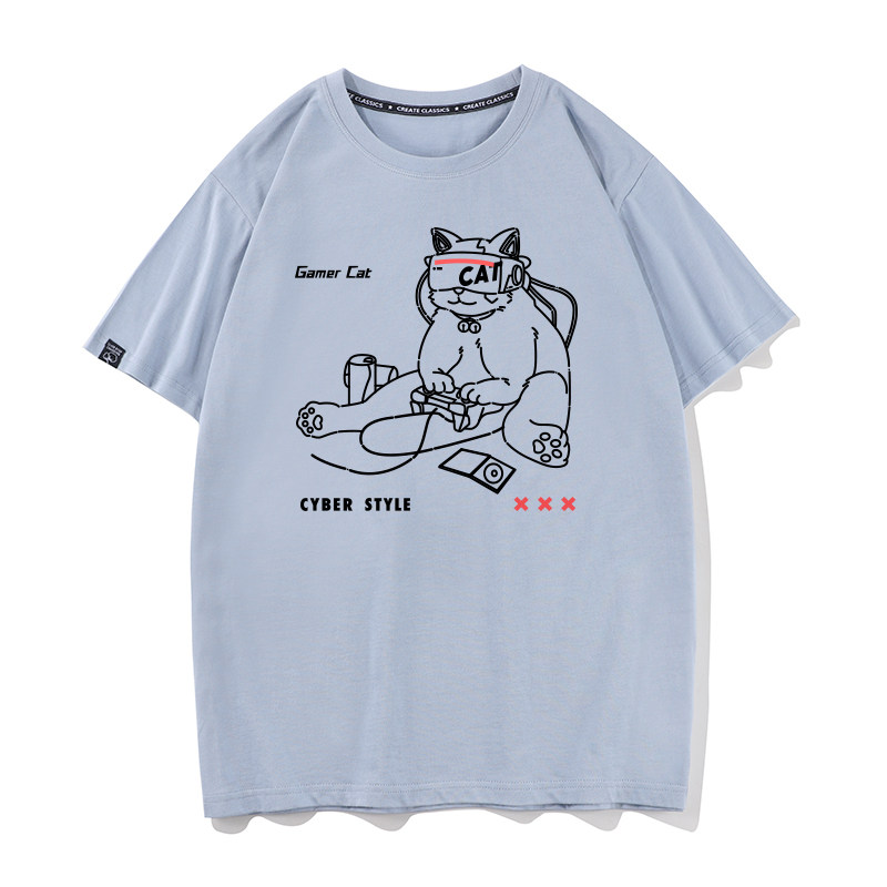 豆小萌ps5游戏漫画周边肥宅男短袖T恤男宽松cos服装电玩猫上衣服,淘宝优惠券,粉丝福利购,淘宝优惠卷