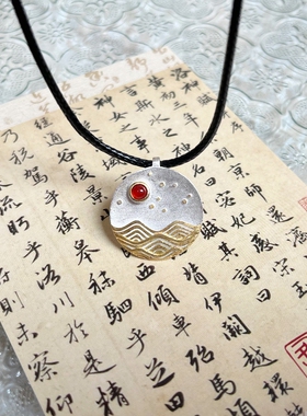 925纯银大码银饰海上生明月项链